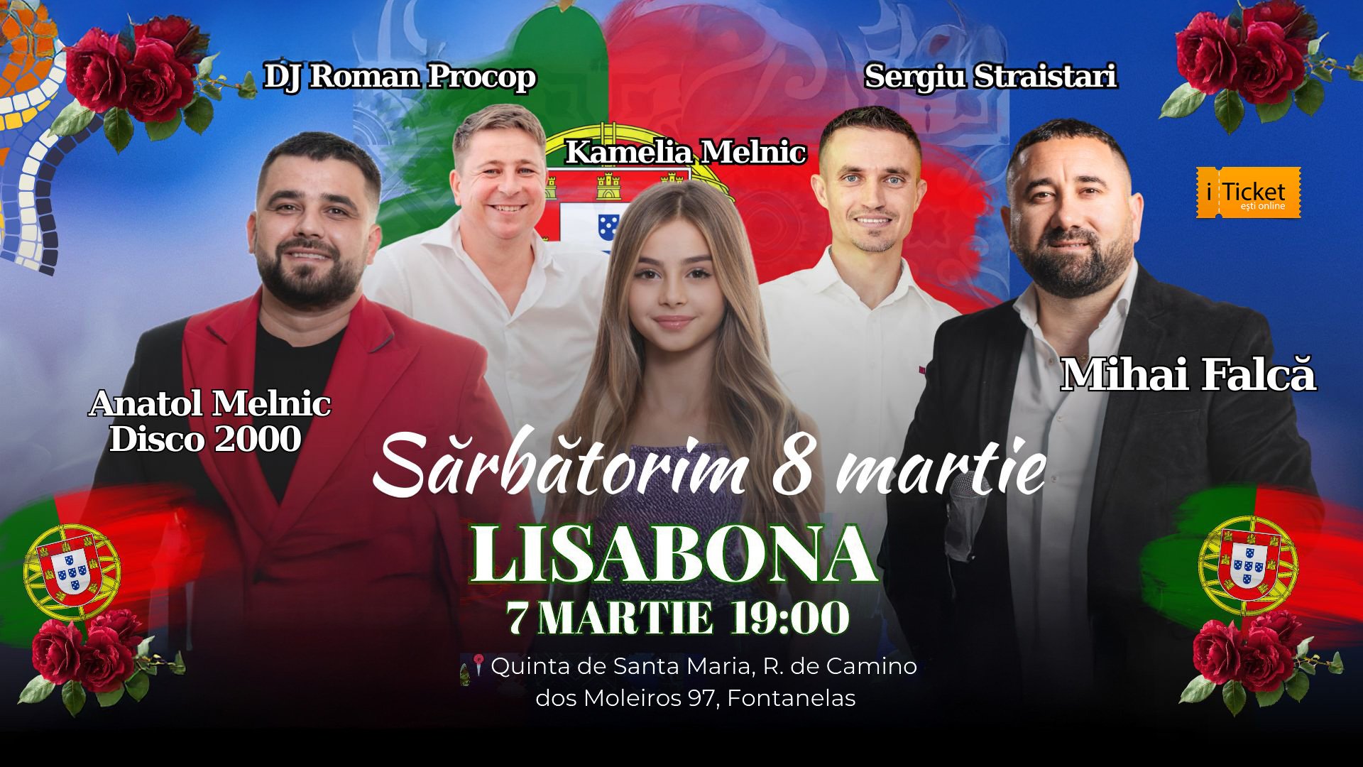 Lisabona-Sărbătorim ziua Femeii cu Mihai Falcă, Anatol Melnic Disco 2000, Kamelia Melnic si Dj Roman Procop