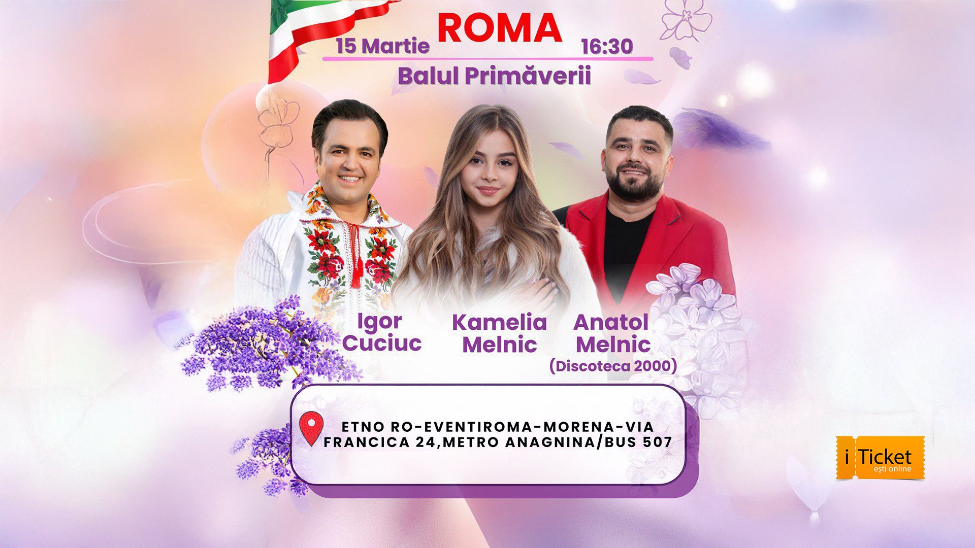  Roma 15 martie - Balul primăverii cu Igor Cuciuc, Anatol Melnic Disco 2000, Kamelia Melnic, Formația Lucian de la Moldova